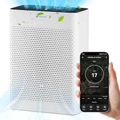[HEYAXA] HEYAXA Air Purifiers for Home Large Room Up to 2000 Ft² with Air Quality Monitor, Filter Remind,21dB Sleep Mode, Wi-Fi and Timer, Washable Filters,Air Purifier for Pets/Dust/Smoke/Odor