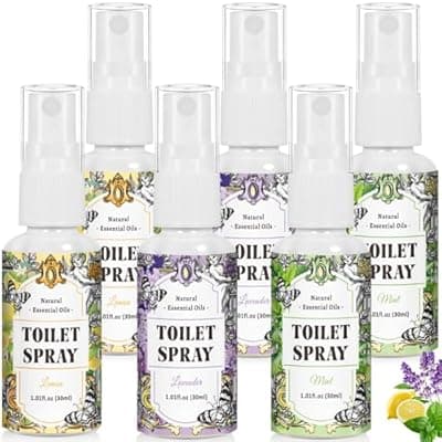 [STRN] STRN Toilet Spray, 6-Pack Lemon, Mint & Lavender Natural Scent, Portable Instant Odor Deodorizer for Home, Bedroom, Travel Size