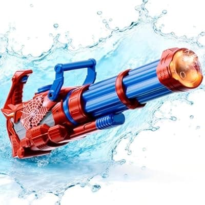 [BLmukce] BLmukce Electric Big Gatling Squirt Water Gun for Kids Adults - High Power Automatic Water Blaster with Large Capacity, Outdoor Summer Pool Long Range Water Toys - Fight Games for Kids Adults