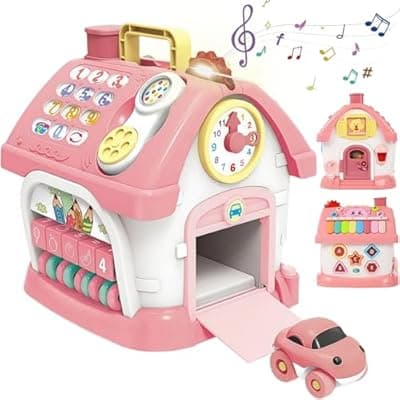 [Mgivyar] Montessori Musical Toys for 1 Year Old Girl Gifts Baby Girl Toys 1st Birthday Girl Gifts 8-in-1Learning House Piano,Shapes&Numbers Toddler 18 Months Interactive&Educational Birthday Gifts