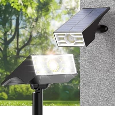 [Katipeal] Katipeal Solar Spot Lights Outdoor, 2 Pack Outdoor Solar Lights for Yard Waterproof, 4 Lighting Modes Solar Landscape Spotlights, Auto On/Off Solar Powered Flood Lights Garden Pathway (Cool White)