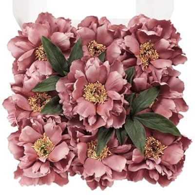 [TINGE TIME] TINGE TIME Artificial Flowers 9pcs Silk Peony Fake Flower for DIY Wedding Craft Bridal Bouquets Centerpieces Arrangements Party Baby Shower Home Decorations (Red)