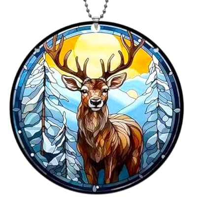 [BAOXUE] Deer Christmas Ornaments 2025,Buck Hunter Reindeer Ornaments for Christmas Tree-Acrylic Hunting Ornament,Deer Gifts for Christmas Tree Decor