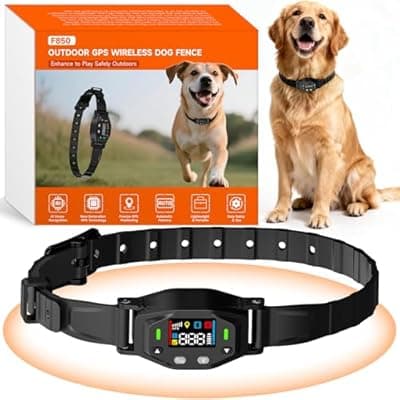 [Fsitego] GPS Wireless Dog Fence System, Waterproof Rechargeable Electric Dog Fence Collar with 4-Zone Progressive Correction, 3 Modes & 55-6000ft Adjustable Range for Medium Large Dogs