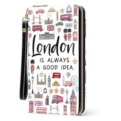 [RTTLALUO] RTTLALUO London Travel Gift Women Wallet, London Lover Souvenirs Gifts, Credit Card Holder Purse, Birthday Christmas Graduation Gifts For Women Mom, Travel Office Daily Purse