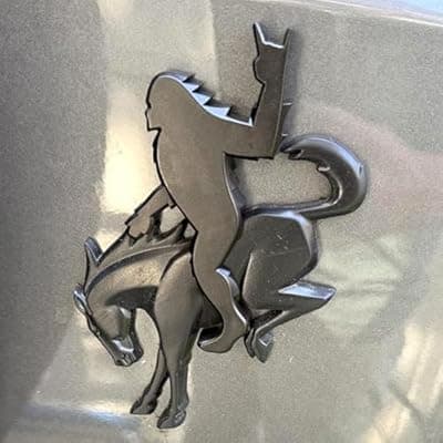[Generic] Add-A-Saquatch to Your Bronco,3D Tailgate Emblem Overlay for SUV - Universal Fit 3"x4" Raised Design, Black Automotive Decor with Tape (Riding Horse Set - B, Black)