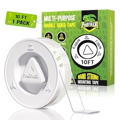 [PAGFAER] PAGFAER 10FT Strong Double Sided Nano Tape for Walls, Removable Heavy Duty Mounting Tape for Walls No Residue, Clear & Strong Two Sided Adhesive Tape, Removable Picture Hanging Strips, Poster, Carpet