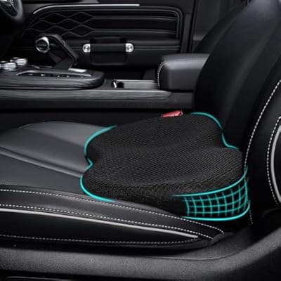 [BowLUQ] Wedge Car Seat Cushion, Memory Foam Car Truck Coccyx Seat Pillow for Driving - Sciatica and Back Pain Relief - Heightening Wedge Cushions for Car Driver Office Lumbar Tailbone Support