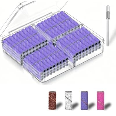 Nail Drill Bits Sanding Bands - for Nail Drill with 3.1mm Mandrel Bit, Professional Nail Sanding for Manicures and Pedicure，Salon-QualityNail Bit Set for Acrylic Nails Gel (180#)