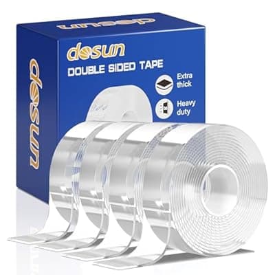 [dosun] dosun Double Sided Tape Heavy Duty(4 Rolls, Total 40 FT), Sided Nano Tape, Strong Double Sided Tape for Walls, Used for Carpet, Poster, Picture Hanging, Outdoor Multifunctional Mounting Tape