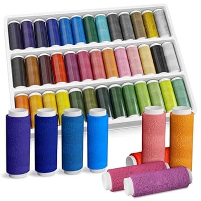 [Luxbon] Sewing Machine Thread Set - 39 Colors Polyester Thread for Sewing Machine & Hand Embroidery, 140 Yards Per Spool, Bright Colors that Won't Fade - Ensures Smooth Stitching with Most Fabrics