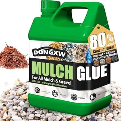 [Dongxw] Mulch Glue for Landscaping 1 Gallon- Max Concentrated Rock Glue, Fast-Dry Gravel Binder,Mulch Lock Adhesive for Rocks & Pea Gravel, Pet & Plant Safe,Long-Lasting Mulch Stabilizer for Outdoor Garden