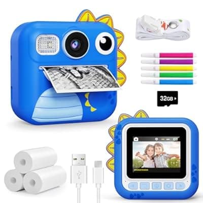 [KOKODI] KOKODI Kids Camera Instant Print, Toddler Cameras Christmas Birthday Gifts for Boys Age 3-12, Digital Video Instant Printer Camera for Kids, Toys for Ages 5-7 Boys (Blue)