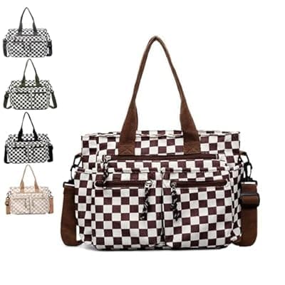 [YAKUNCL] YAKUNCL Corduroy Tote Bag for Women, Laptop Work Tote Bag Teacher Nurse Bible Bag for School Travel, Zipper Crossbody Bag