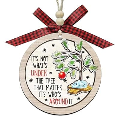 [BAOXUE] Christmas Ornaments 2025,Wooden Ornaments for Christmas Tree, Christmas Decorations Gifts for Women, Men, Vacation Ornament for Family, Sister, Friends, Meaningful Ornaments