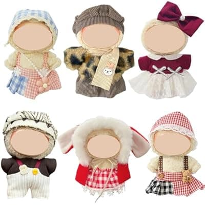[Ezcora] Clothes for Doll, 6 Pack Doll Outfits for 17cm Doll, Perfect for Play and Display, Accessories for Doll's Collectors, (No Dolls) (Set 6)