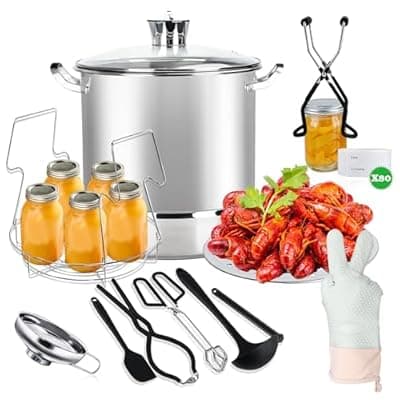 [LINMAGCO] LINMAGCO Canning Supplies Starter Kit - Canning Pot, Water Bath Canner with Lid & Steam Canner with Rack