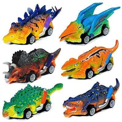 [Wishall] Dinosaur Toys Pull Back Cars 6Pcs Dinosaur Toys for Kids 3-5 Toddlers Boy Toys Age 3 4 5 and Up Dinosaur Cars Dino Toys for 3 Year Old Boys Girls Dino Games Birthday Easter Gifts for Kids Party Favors
