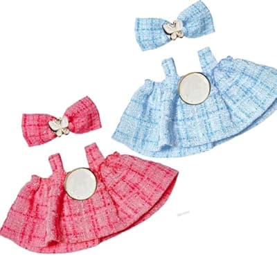 [LOVMAGIC] LOVMAGIC 2 Dresses Blue for 17cm Doll Clothes,with Cute Bow and Lovely Skirt Decor,Suitable for 17cm Plush Dolls Accessories