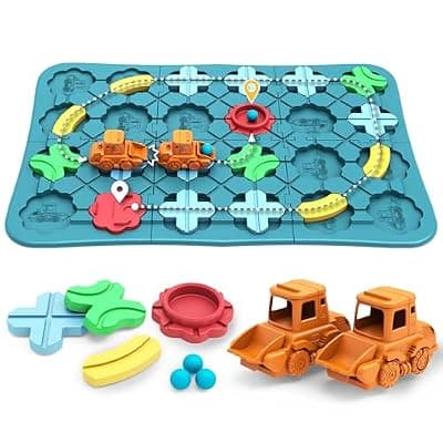 [BONITOTO] Kids Toys STEM Board Games - Logical Road Builder Brain Teasers Puzzles for 3 4 5 6 7 Year Old Boys Girls, Educational Montessori Birthday Gifts for Ages 4-8 Preschool Classroom Learning (39 PCS)