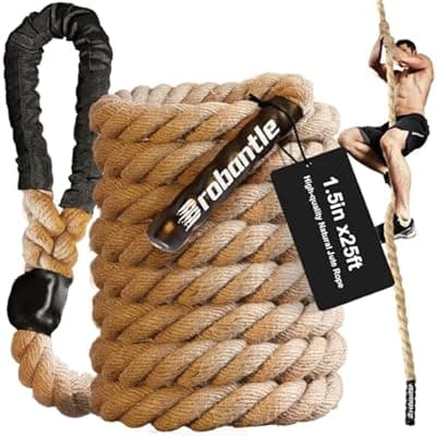 [Brobantle] Brobantle Workout Fitness Climbing Rope 10FT 15FT 20FT 25FT 30FT, 1.5" Diameter Gym Climbing Rope for Strength Training,Exercise Climbing Rope for Adults Outdoor Indoor