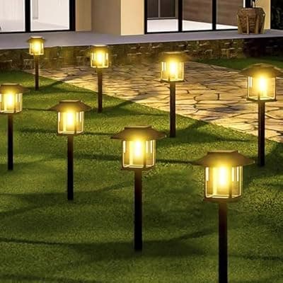[Albelt] 16-Pack Solar Lights Outdoor (Extra-Bright & Auto On/Off), Solar Powered Garden Lights, Outdoor Waterproof Solar Pathway Lights for Patio, Path, Yard, Landscape, Driveway, Walkway Decor (Warm White)