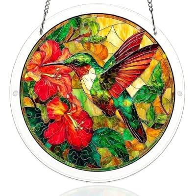 [YXOTJHS] Acrylic Puzzle Suncatcher Hummingbird Window Hanging Decor 83 Pieces 7.5IN | Hummingbird suncatcher, Assembly Reference Pics, Suncatcher Kit, Adults, DIY Craft Kit, hummingbird gift, jigsaw puzzle