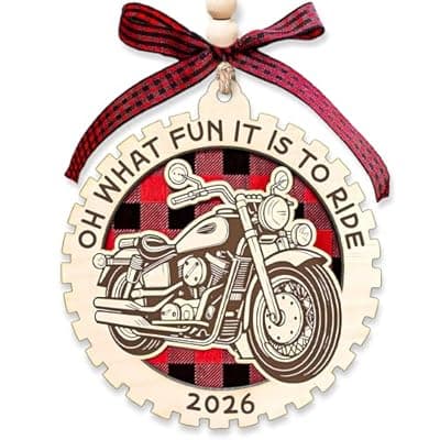[YXOTJHS] Motorcycle Christmas Ornament 2026, Wooden Motorcycle Ornaments for Christmas Tree Decor, Cool Ornaments for Men, Unique Ornament - Motocross Gifts for Men