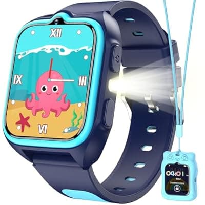 [Blackview] Blackview Kids Smart Watch with 32 Puzzle Games, HD Camera & Video Recording, 1.75" Touch Screen, Flashlight,Music Player, Pedometer, Alarm Clock,Stopwatch,Kids Watch for Boys Ages 4-12
