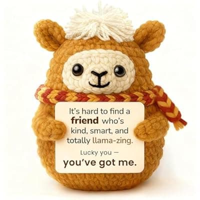 [Krinisou] Krinisou Funny Llama Gift for Best Friend, Cute Crochet Llama with You’ve Got Me Card, Bestie Birthday Gift, Friendship Present, Just Because Surprise