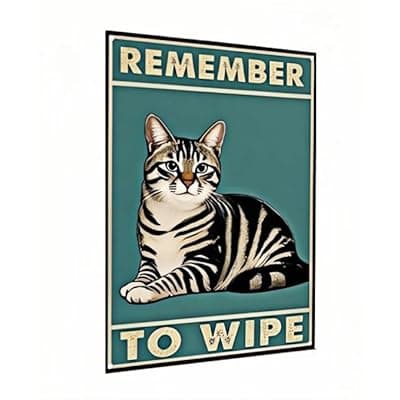 [Carastora] Carastora Funny Bathroom Metal Tin Sign – Vintage "Remember to Wipe" Wall Decor for Restroom, Toilet, or Powder Room – 8x12 Inch Retro Bathroom Humor Sign