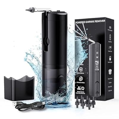 [KIWONG] Ear Wax Removal Tool Kit, IPX7 Waterproof Ear Cleaner with LED Display, Electric Ear Irrigation Flushing System Ear Cleaning Tool