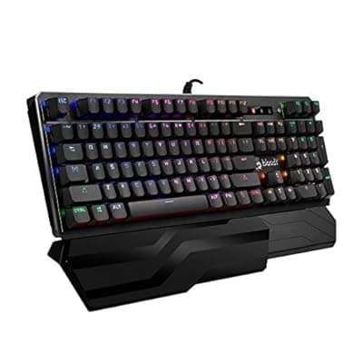 [A4tech] Bloody Gaming B975 Light Strike Optical Gaming Computer Keyboard |Instant Actuation | Spill-Resistant Design | RGB LED Backlit Keyboard | Tactile & Clicky Feedback | Detachable Wrist-Rest