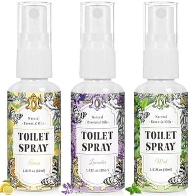 [STRN] STRN Toilet Spray, 3-Pack Lemon, Mint & Lavender Natural Scent, Portable Instant Odor Deodorizer for Home, Bedroom, Travel Size