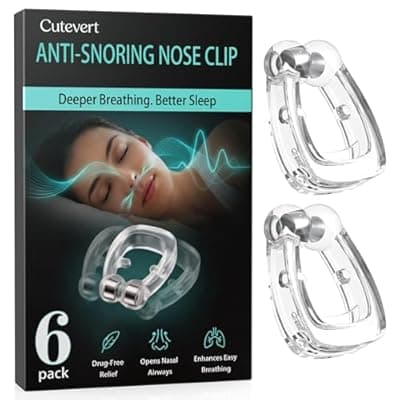 [cutevert] Anti Snoring Devices, 6-Pack Magnetic Snore Stopper with Adjustable Silicone Nose Clip, Effective Snoring Solution for Restful Sleep, Professional Nose Vents to Relieve Snoring for Men and Women