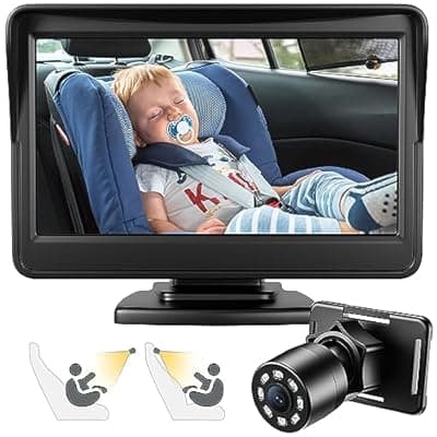 [FEISIKE] FEISIKE Car Baby Camera, 4.3'' HD Infrared Night Vision Function Baby Car Camera Display, Backseat Camera for Kid with 150° Wide View & 360° Rotatable Easy Installation in 5 Mins Rear Facing Mirrors