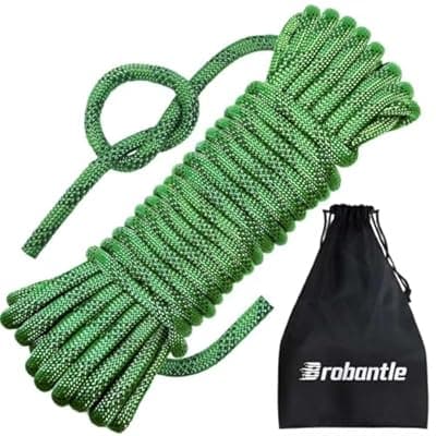 [Brobantle] 10.5mm/12.7mm Static Climbing Rope 32FT to 150FT, 3825lbs-9000lbs High Strength Rock Climbing Rope, Arborist Bull Rope For Rappelling Tree Work, Hiking Camping, Fire Rescue, Caving,Sailing,Swing