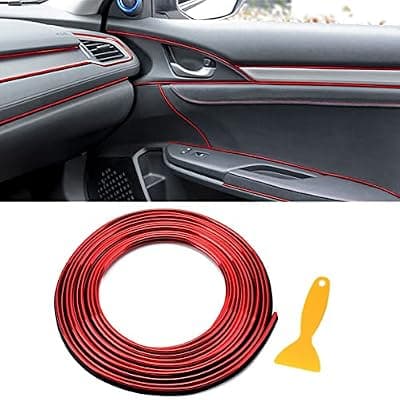 [BOAOSI] BOAOSI 16.4ft Car Interior Moulding Trim Car Decorative Filler Insert Strips with Installation Tool, Flexible Electroplating Decoration Styling Door Dashboard Strip