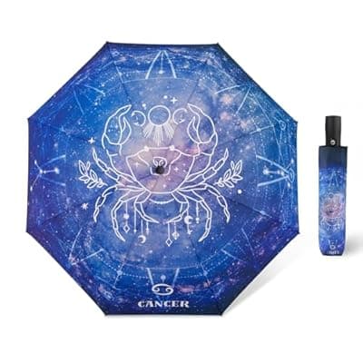 [Natuquebrela] Natuquebrela Automatic Compact Umbrella Constellations - Folding Windproof Rain Umbrellas Travel Lightweight Sturdy Unique Portable Umbrella for Women Girls