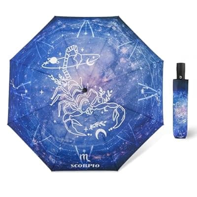 [Natuquebrela] Natuquebrela Automatic Compact Umbrella Constellations - Folding Windproof Rain Umbrellas Travel Lightweight Sturdy Unique Portable Umbrella for Women Girls