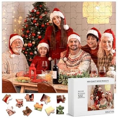 [Custom] Custom 500 Piece Puzzles for Adult，Personalized Puzzle from Your Own Photos Customized Picture Jigsaw Puzzle Gift for Christmas Wedding Birthday Family (1000 Horizontal)