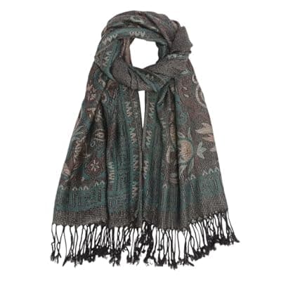 [Nonakgado] Paisley Pashmina Rave Shawl Scarf-Women's Reversible Ethnic Jacquard Pashmina Wraps for Travel