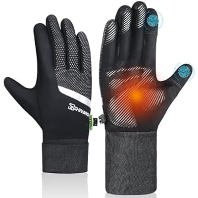 [Liangmall] Liangmall Winter Gloves with Touchscreen Fingers,Thermal Waterproof Gloves with Reflective Strip & Anti-Slip Grip for Cycling Running Biking Men Women
