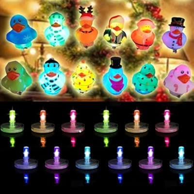 [Generic] Light Up Duck Plugs, Led Light Duck Plug Holder,16 Luminous Modes On-Off Control Led Lamp Rubber Duck Mount, Duck Holder Mount for Car Lover Car LED Lights Christmas (Excluding Rubber Duck) (12PCS)