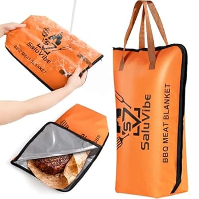 [SaluVibe] BBQ Blanket for Resting Meat – Leak-Proof Insulated Brisket Blanket, Washable Oxford Cloth Smoker Blanket for Turkey, Pork & Beef, Keeps Brisket Hot & Juicy, Gift for Dad, Husband & BBQ Lovers
