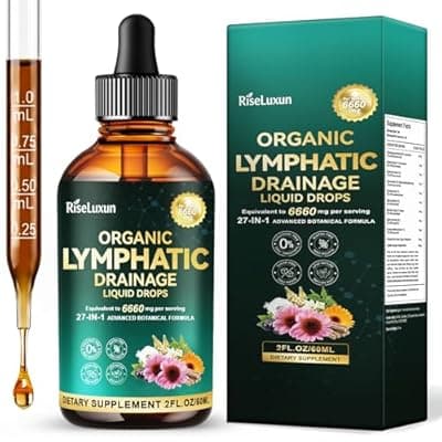 27-in-1 Liposomal Lymphatic Drainage Supplements Liquid drops, Lungs Detox & Lymph System Support with Echinacea, Chlorophyll, Dandelion, Burdock, Mullein for Immune Support, Cleanse & Detox, 2 FL OZ