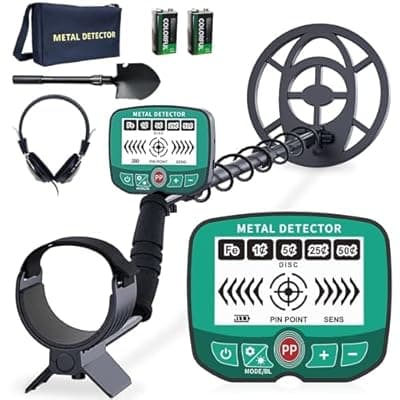 [MeinWei] Metal Detector for Adults & Kids, High Accuracy Professional Metal Detectors 10" Detection Depth, 3Detection Modes Metal Detectors,with LCD Display, Adjustable 37.4" to 48.8" Gold Detector
