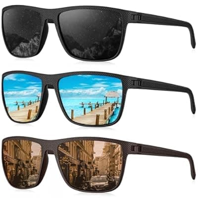 [KALIYADI] KALIYADI Polarized Sunglasses for Men, Lightweight Sun Glasses with UV Protection for Driving Fishing Golf