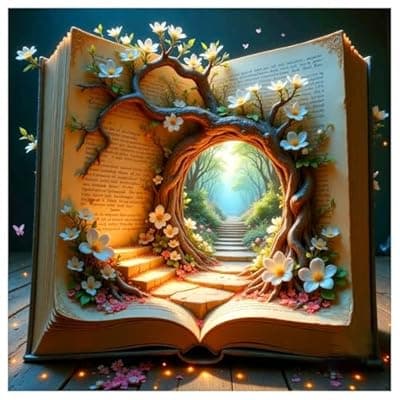 [Lophomie] Diamond Art Kits for Adults, 5D DIY Diamond Painting Book Kits for Beginners, Diamond Dots Kits Gem Arts Crafts for Home Wall Decor 14x14in