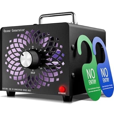 [Manfh] 2026 Upgraded Ozone Generator, High Capacity Ozone Machine Odor Removal Up to 6000 Sq.Ft, for Car/Home/Smoke/Pet Odor, Black